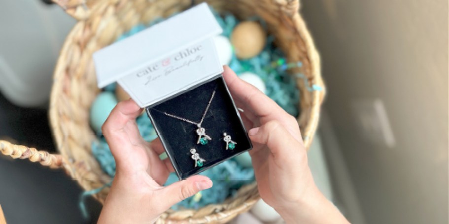 Cate & Chloe Birthstone Necklace & Earrings Set w/ Gift Box Just $33.99 Shipped