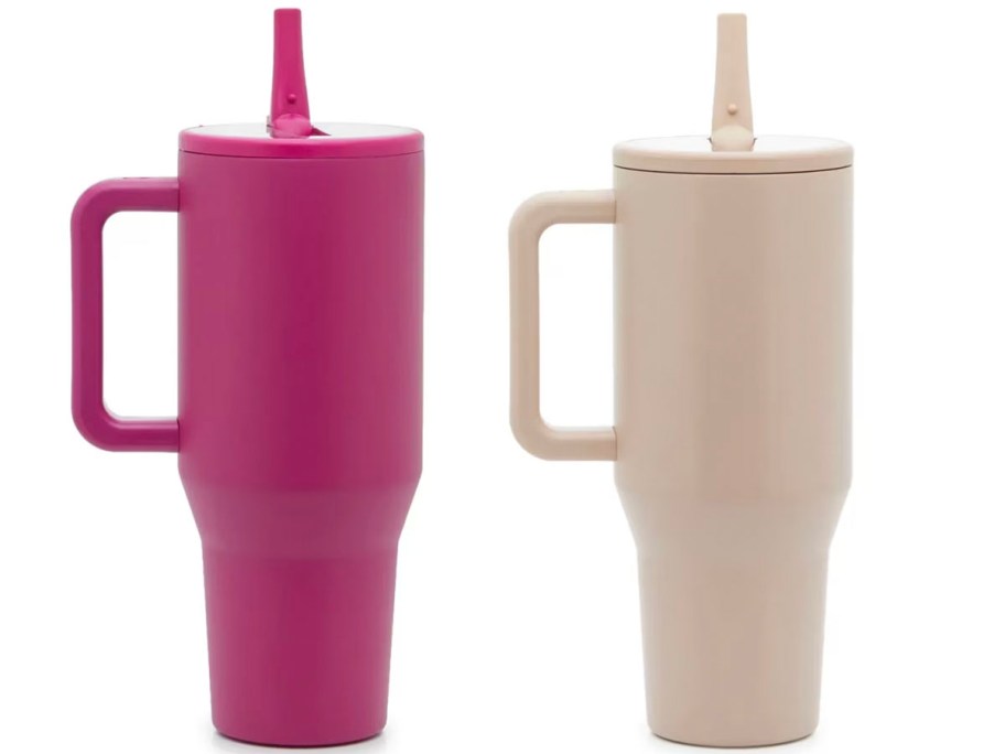 pink and tan hydrojug tumblers