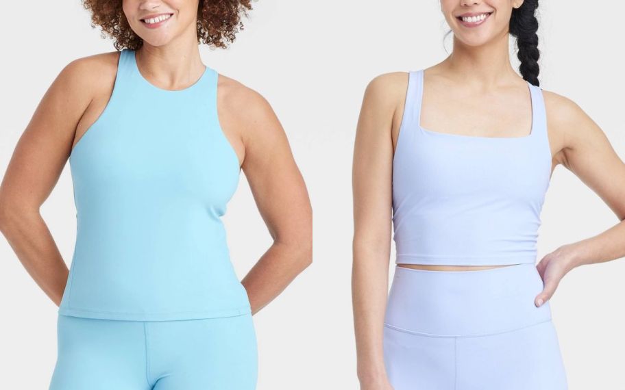 two models in sports bras