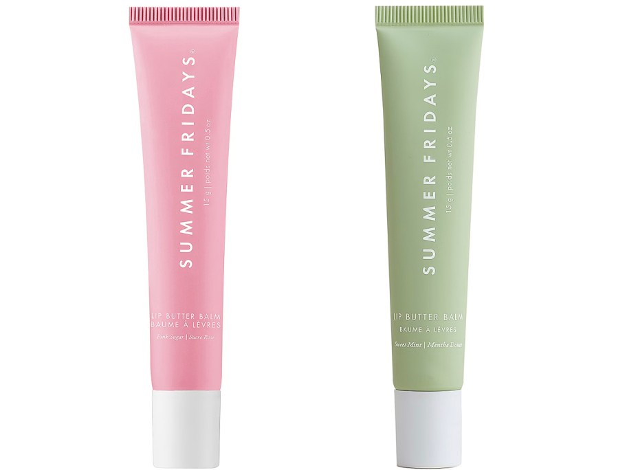 pink and green summer friday balms