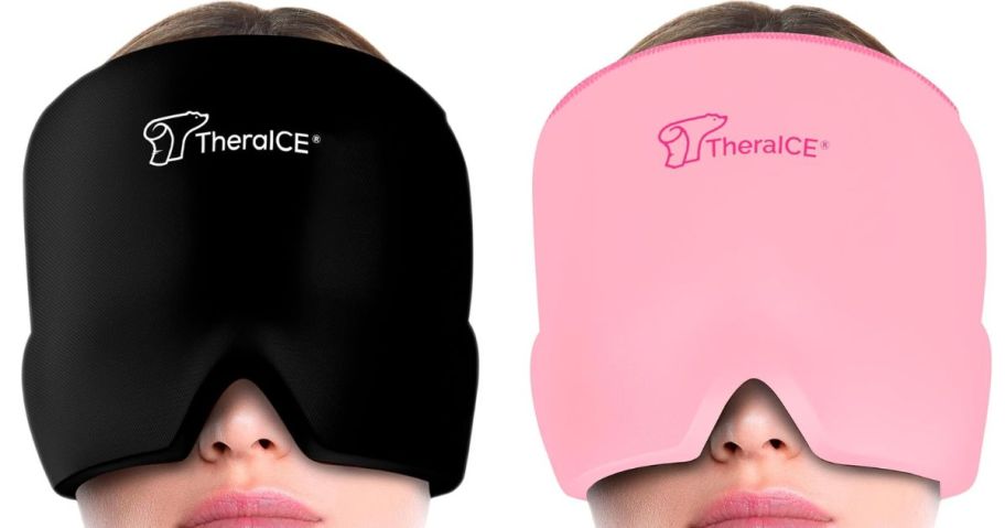 two people wearing TheraICE Migraine Relief Caps