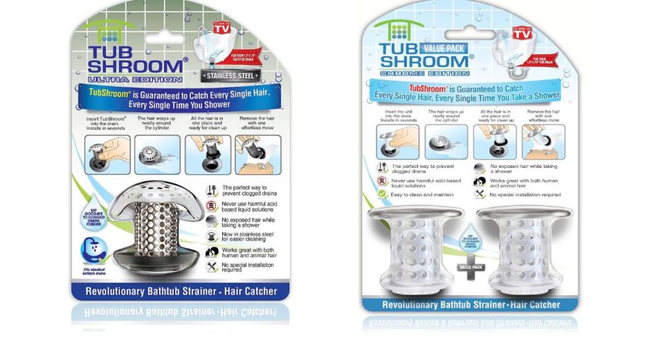 TubShroom Tub Drain Protector package stock images