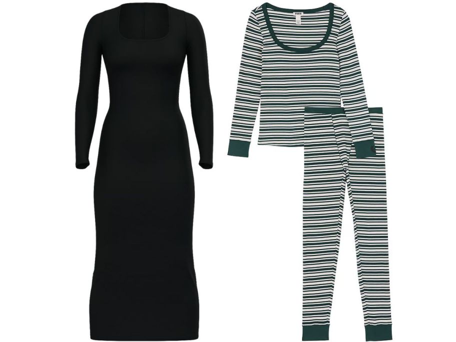 a sleep dress and pajama set