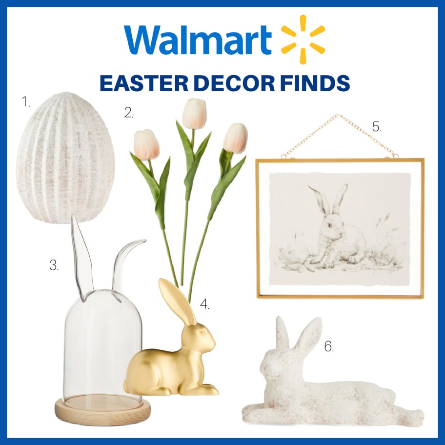 collage of walmart easter decor