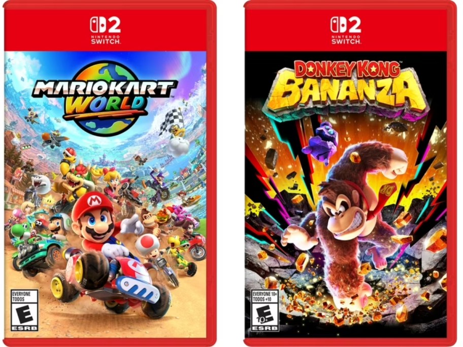 Mario Kart and Donkey Kong Nintendo Switch 2 game covers