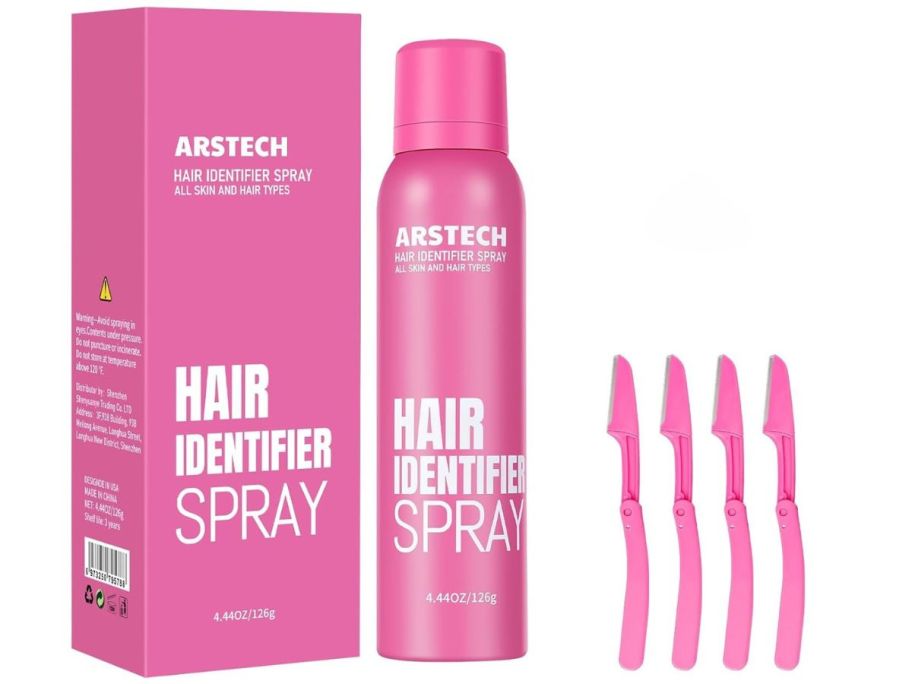 A Hair Identifier Spray Set with razors 