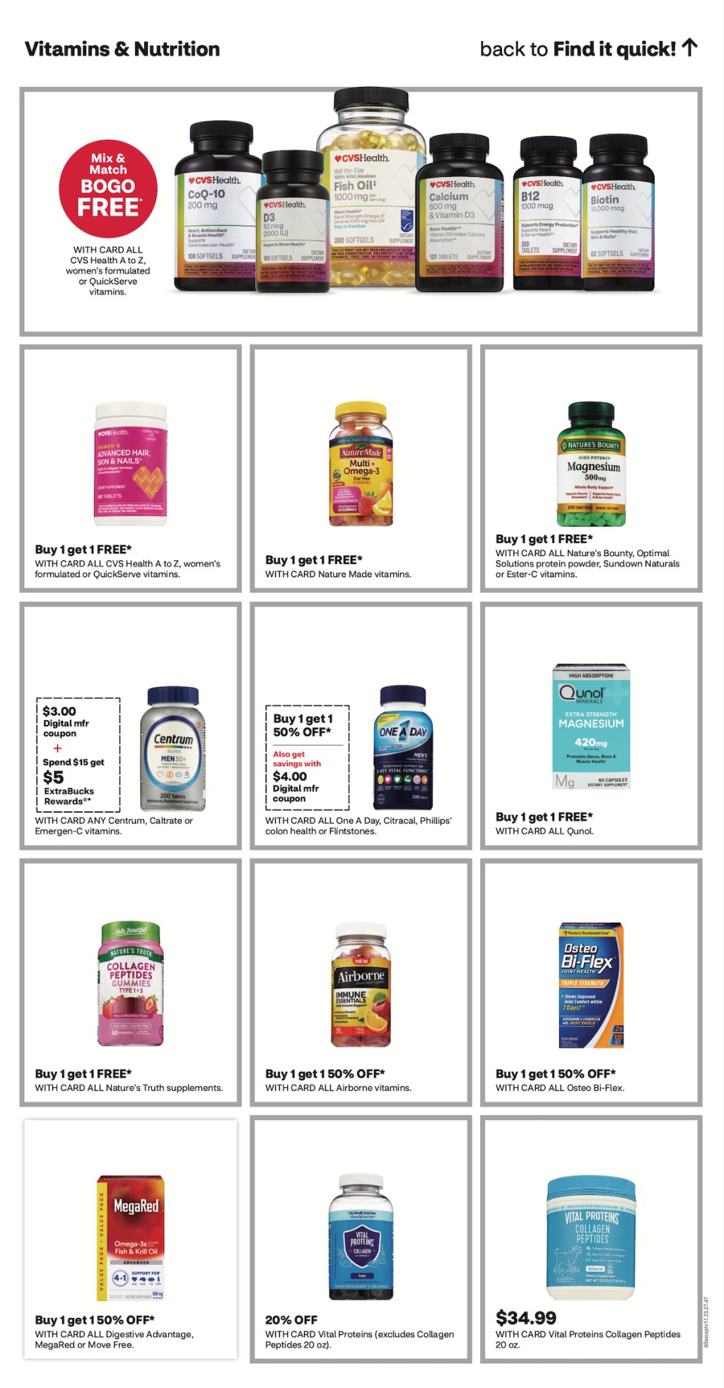 page from CVS ad