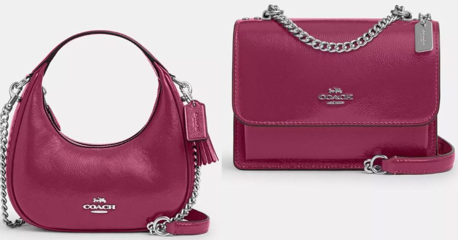 Stock images of two pink coach bags