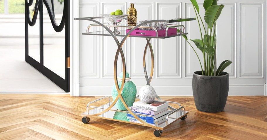Up to 75% Off Wayfair Furniture Sale | Metal Bar Cart Just $92.99 Shipped