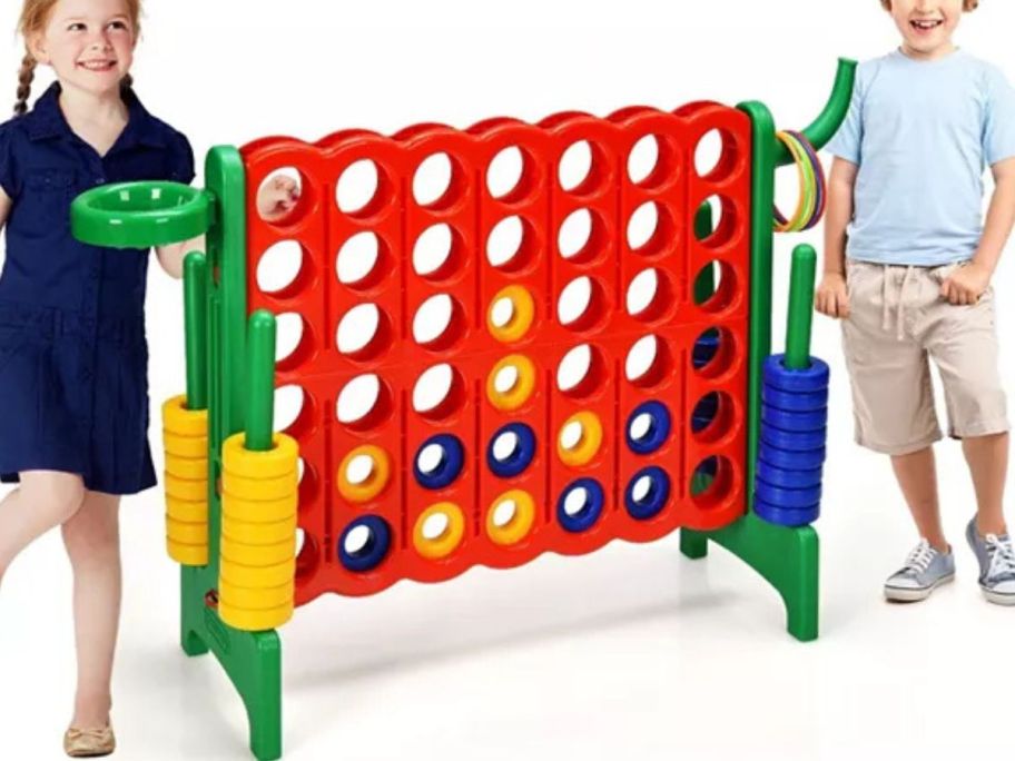 A giant connect 4 game