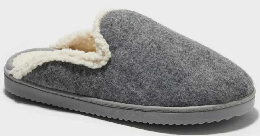 a women's grey scuff slipper shoe