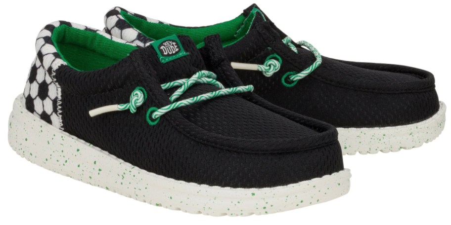kids no tie shoes with soccer ball design