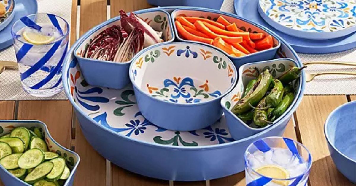 Sam’s Club Bamboo Melamine Lazy Susan Serving Platter or Dinnerware Sets Just $21.98