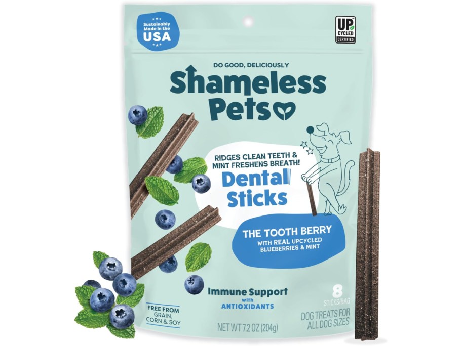 stock image of Shameless Pets Toothberry Dental Chews Dental Sticks