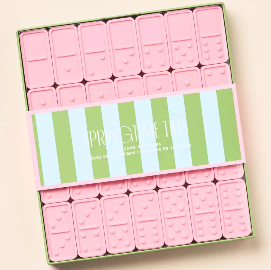 box of pink dominoes