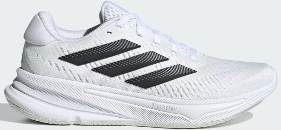 white and blck running shoe