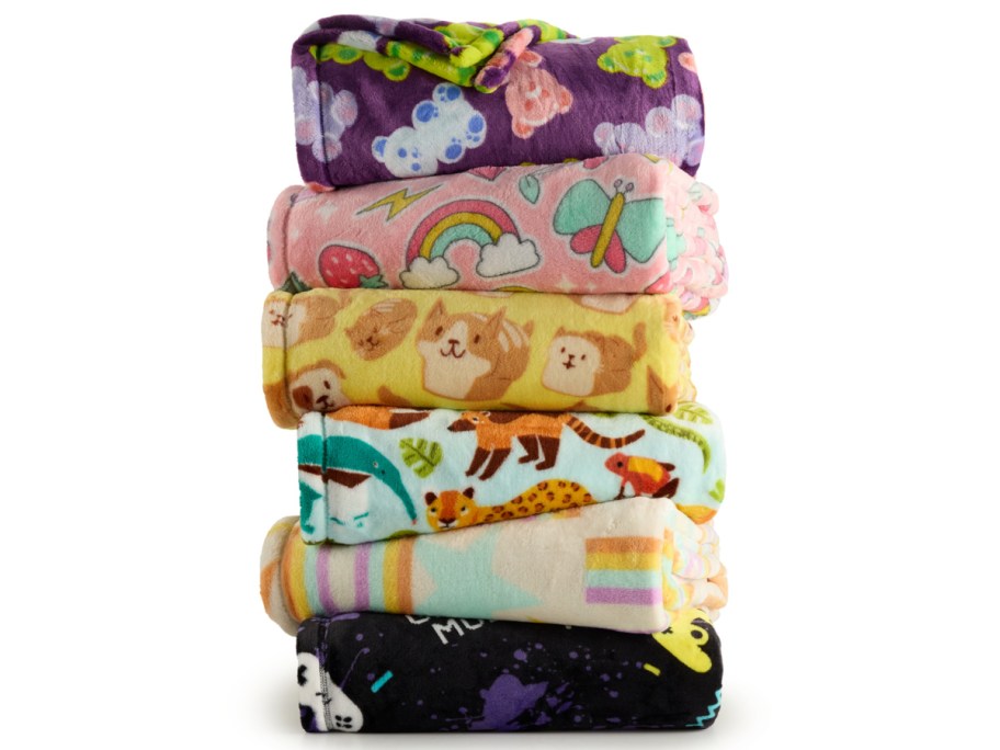 stack of The Big One Oversized Supersoft Plush Throw Blanket