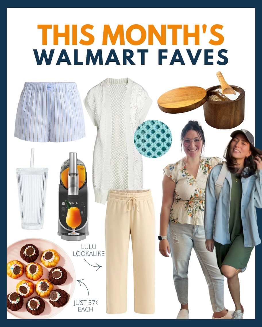 collage graphic of this month's walmart faves