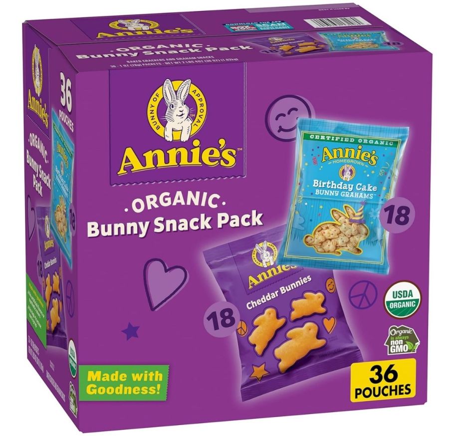 a 36 count box of annies cracker snack packs