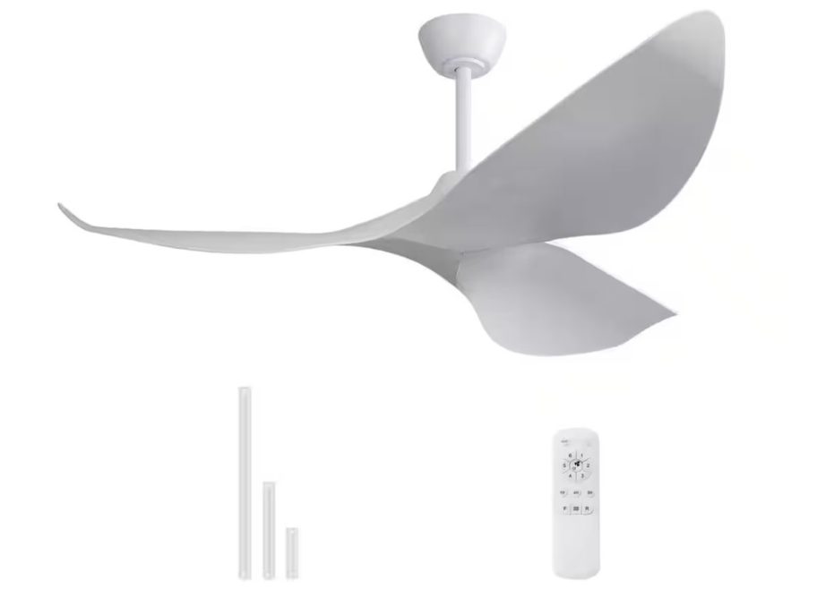 white Sofucor 52" Modern Ceiling Fan w/ Remote stock image