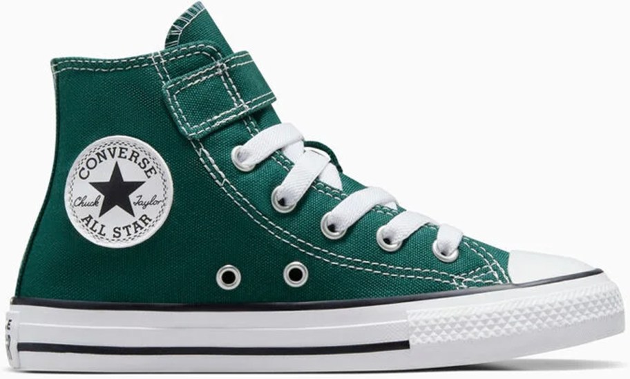green high top converse shoe