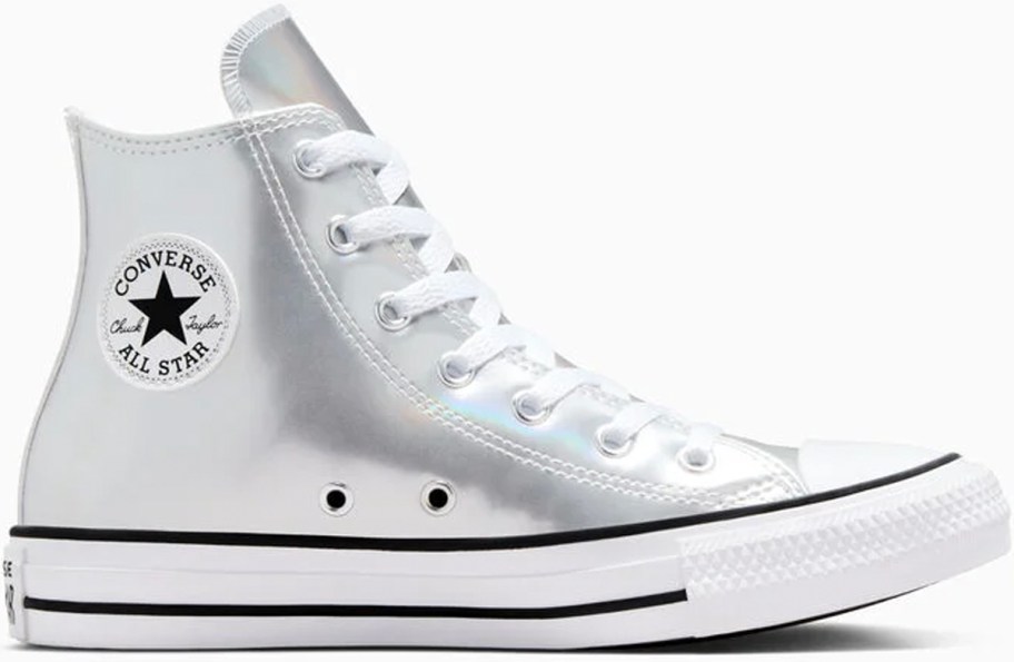 metallic converse high top shoe 