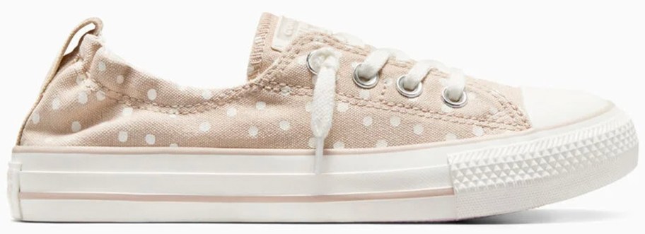 tan polka dot converse low top shoe 