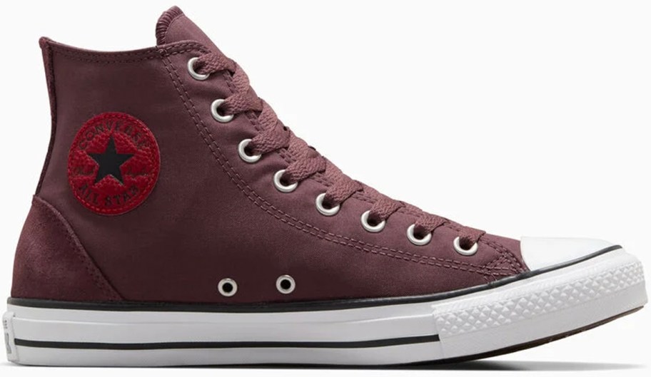 converse high top maroon shoe