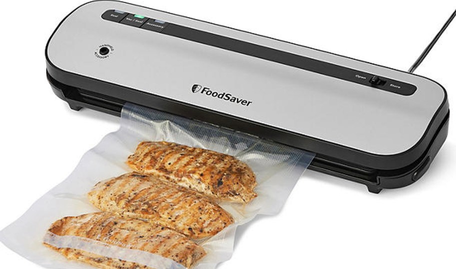 foodsaver with chicken in bag