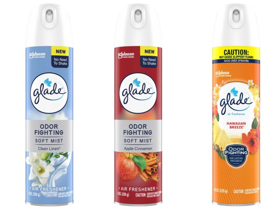 three glade air freshener spray bottle stock images