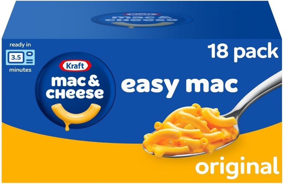 easy mac 18 count box of single serve microwave mac and cheese