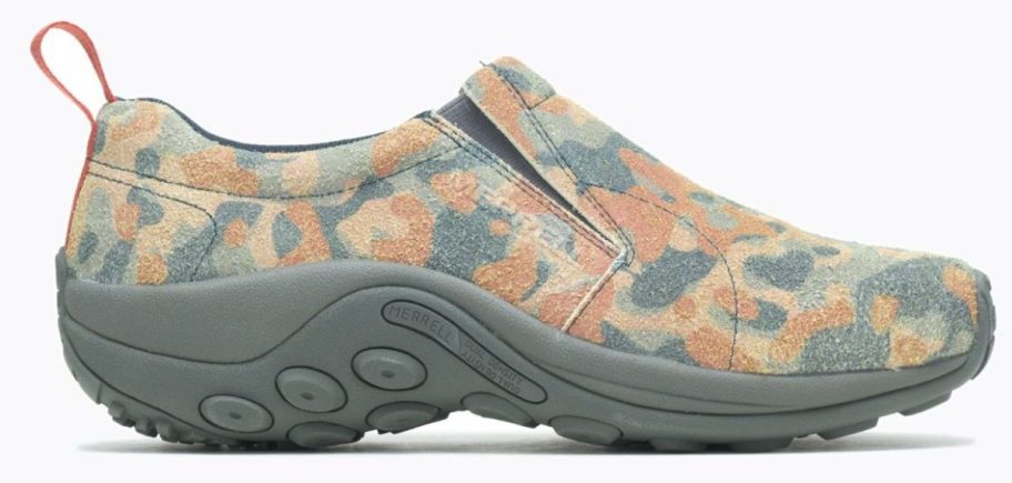 green and orange printed Merrell Men's Jungle Moc stock image