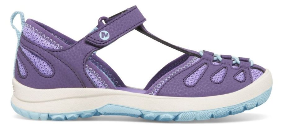purple and white Merrell Kid's Hydro Lily shoe stock image