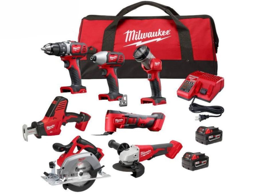 red Milwaukee 18V Cordless onlinebo Kit stock image