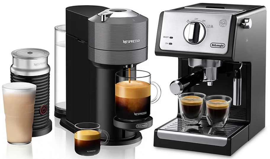 nespresso and delonghi espresso machines 