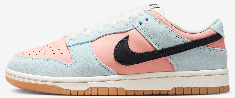 pink and blue nike dunk shoe