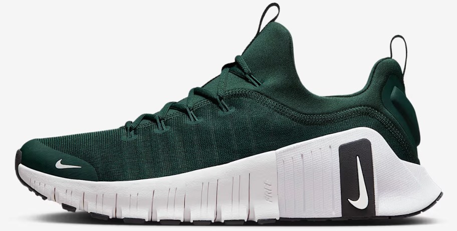 dark green and white nike shoe