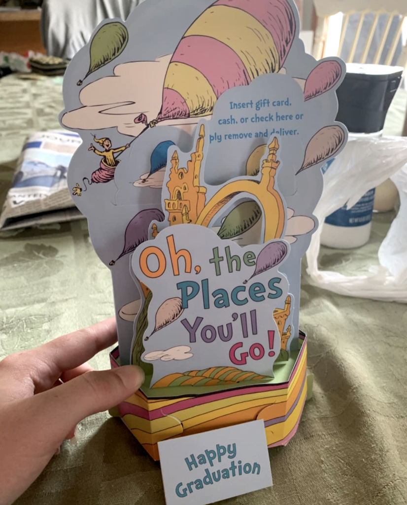 Oh the Places You'll Go popup graduation card 