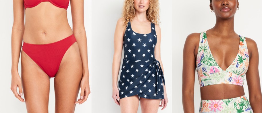 old navy owmen bathing suit in different styles