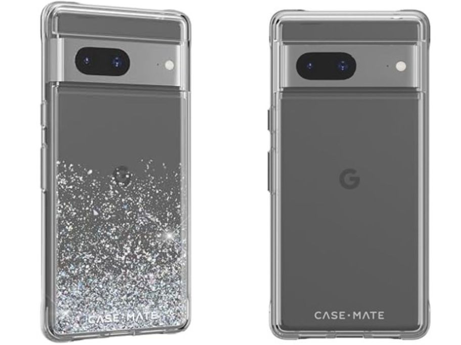 a glitter and a grey Case-Mate Google Pixel 7A Case stock image