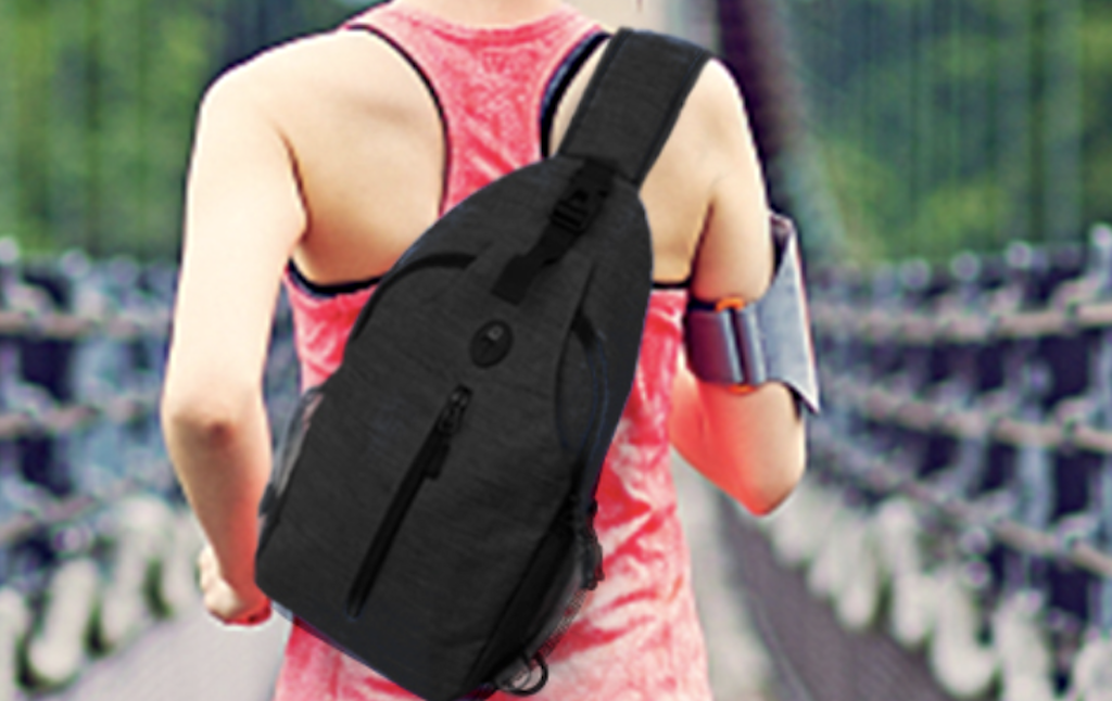 woman wearing sling bag 