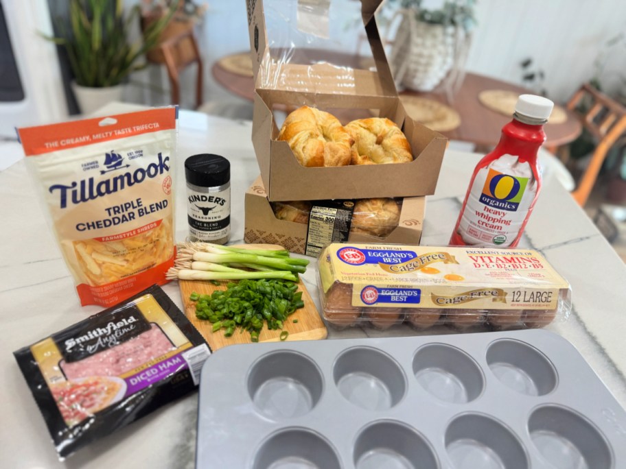 supplies for ham and cheese egg cups