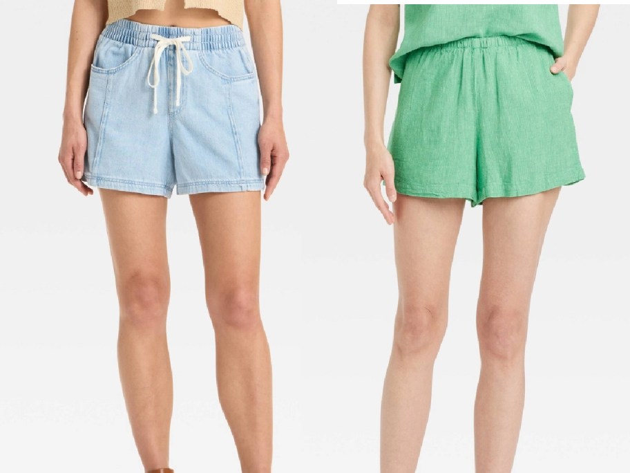 Target jean and green shorts