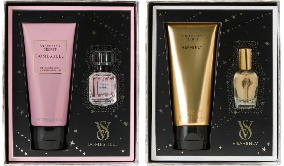 two fragrance gifts sets with body lotion and perfume