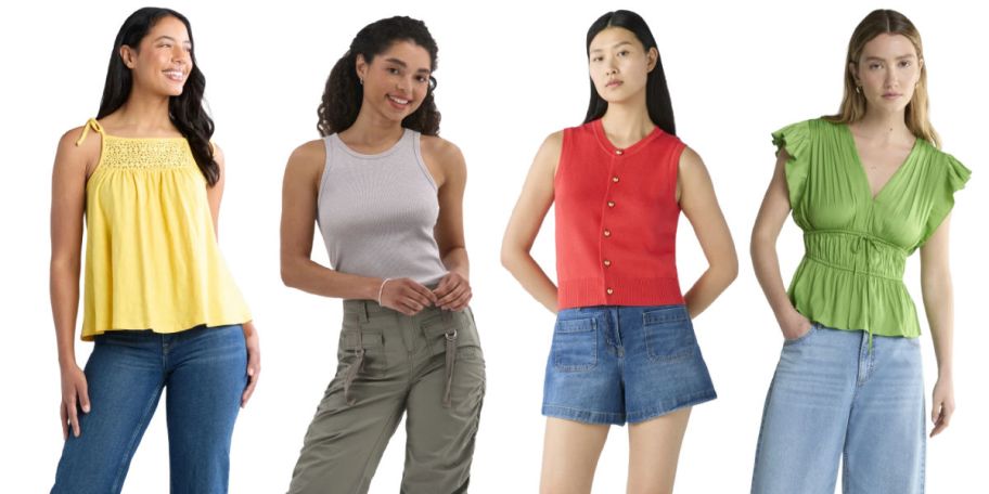 4 women on a white background