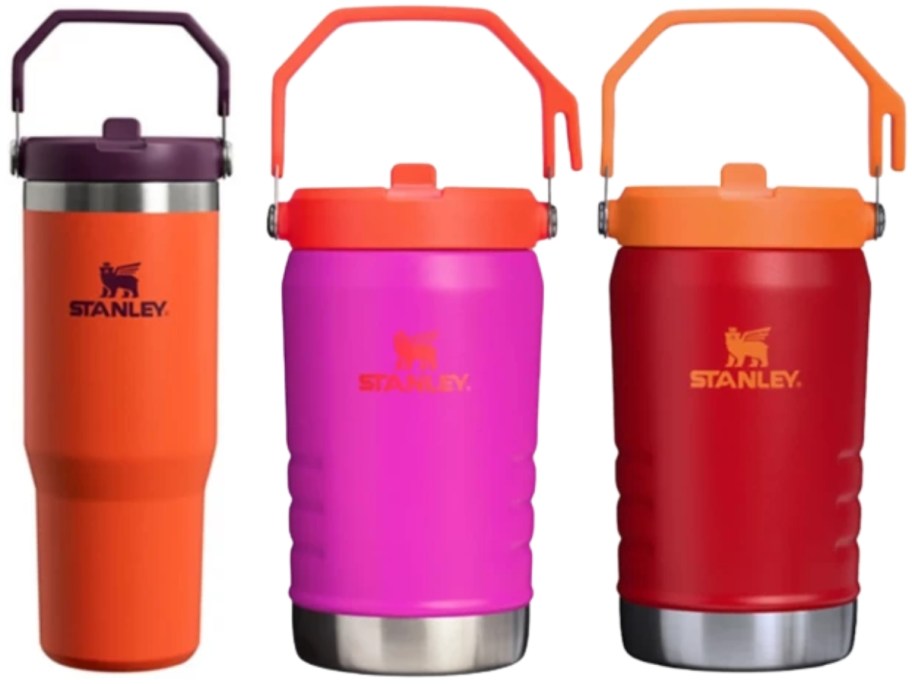 3 Stanley tumblers/ jugs in different colors