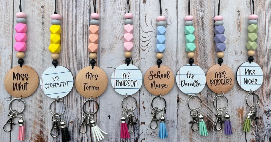 teacher lanyards with names and charms