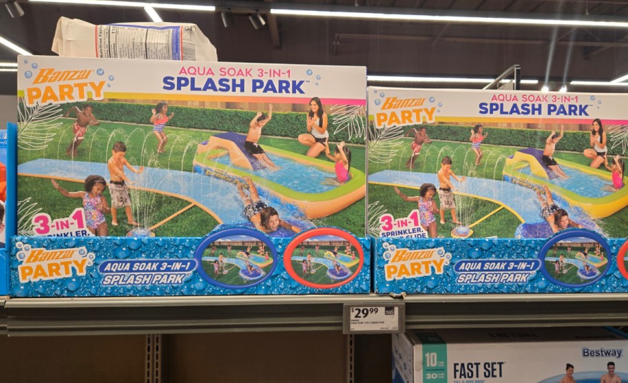 Banzai Aqua Soak 3-in-1 Splash Park displayed at the store 