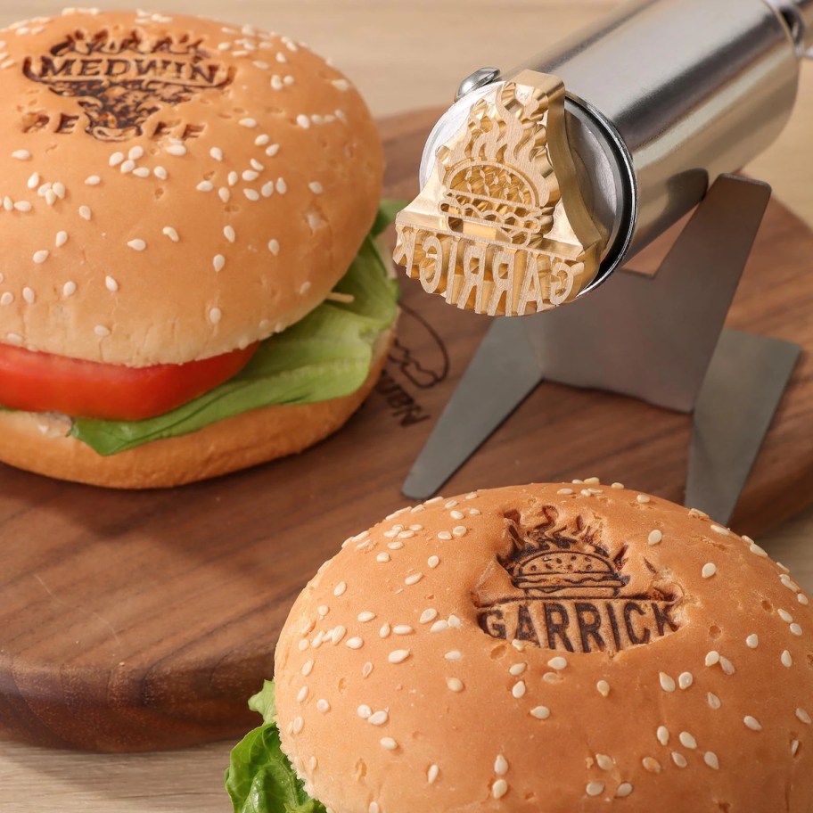 branding stamp on burger buns