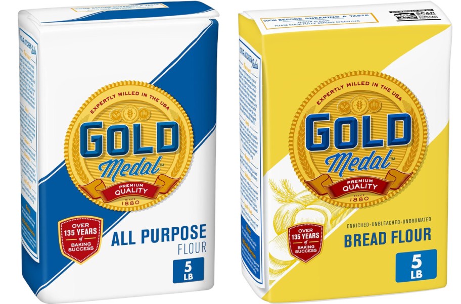 two different gold metal flours